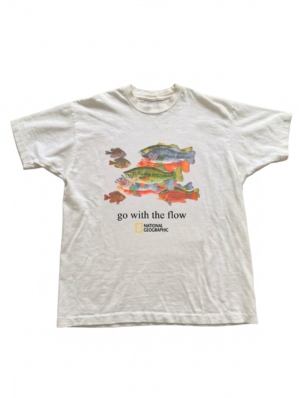 National Geographic Go With The Flow Fish White Graphic T-Shirt